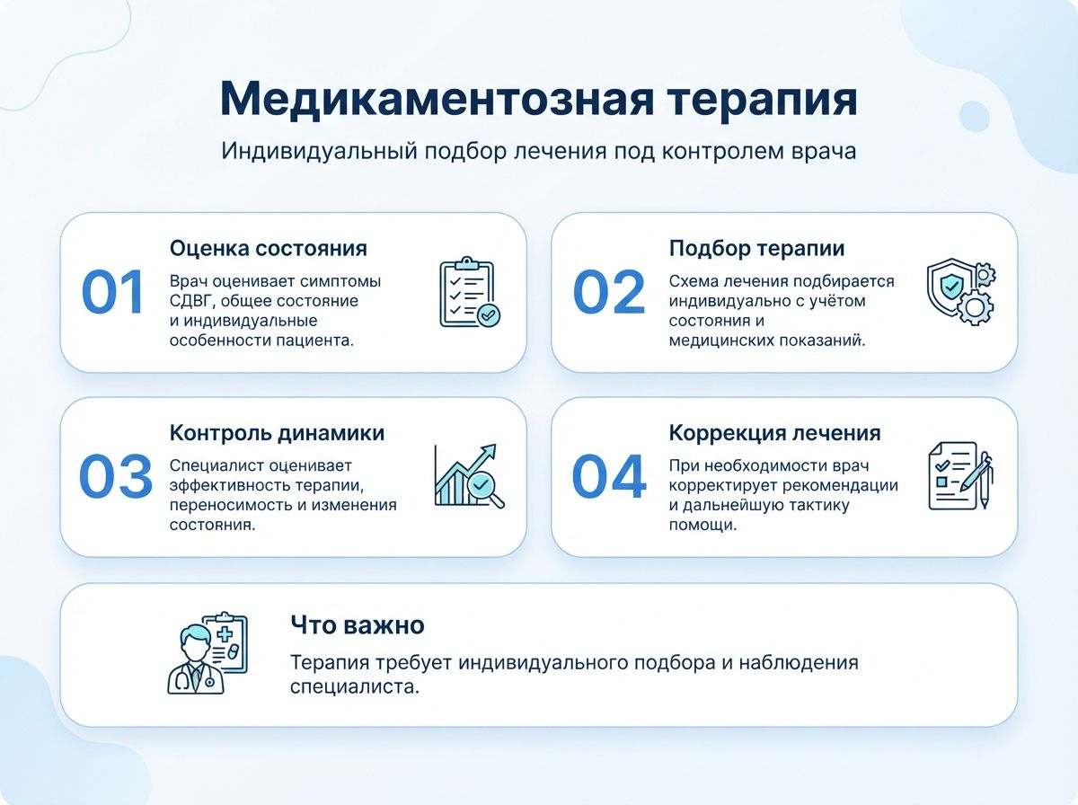Лечение СДВГ в Курчатове у детей и взрослыхинфографика